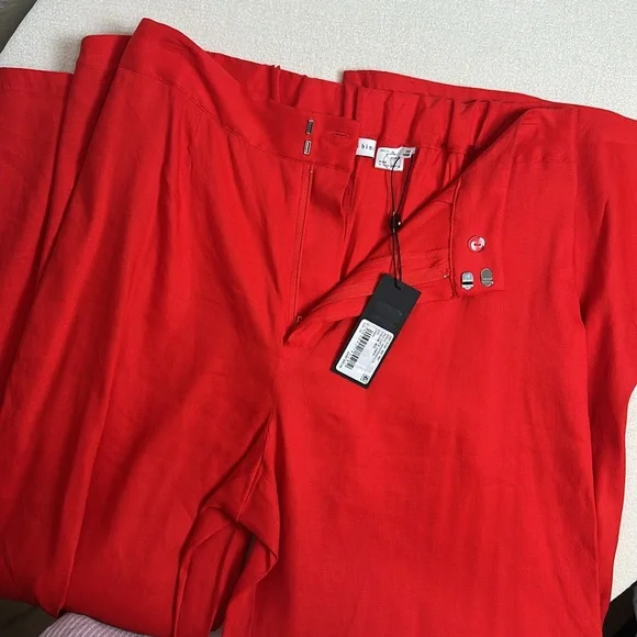 NEW Gianni Bini Linen Pant |Wide Leg Red Orange Trouser Linen Pant Size 10 - Picture 5 of 5